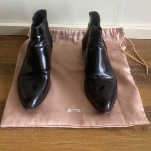Black Patent Prada Chelsea Boots